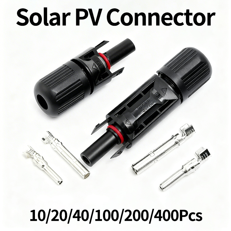 Solar Cable Mc4 Connector - 10/20/40/100/200/400個入りソーラーPVコネクターキット – 1000V 30A MC4互換、2.5/4/6mm²ケーブル対応、ソーラーパネル用防水プラグ