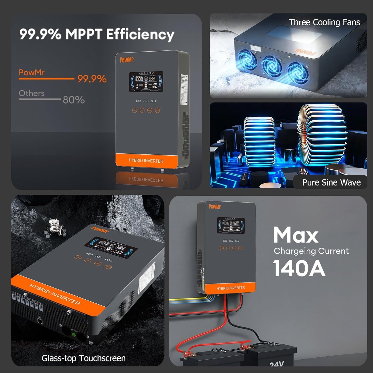 PowMr USA 4000W 24V ハイブリッドソーラー - Off Grid Solar Kit のレビューと価格