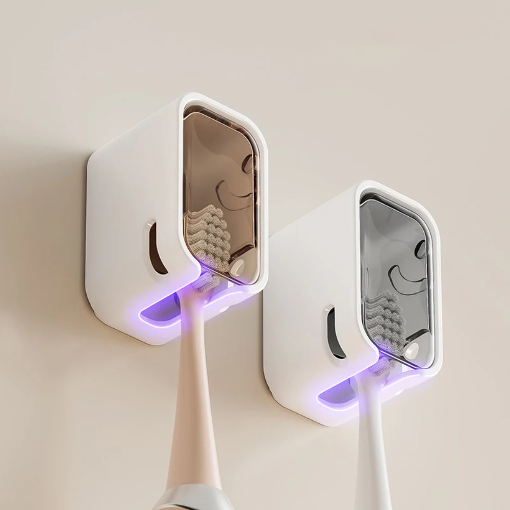 2 個歯ブラシホルダーフリップトップ壁掛け歯ブラシラック防塵 - Energy Storage Rack のレビューと価格