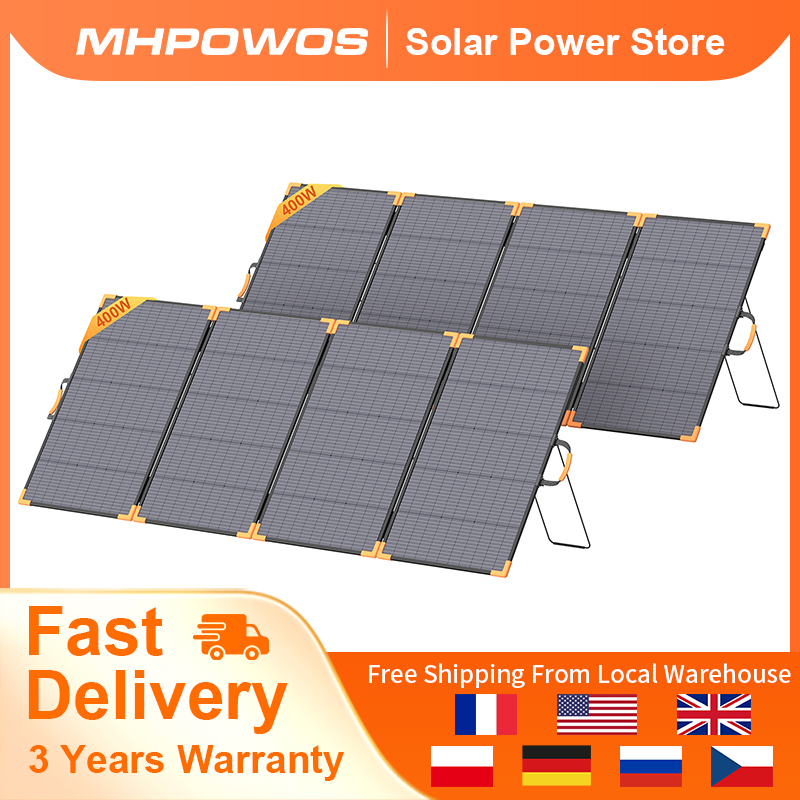 MHPOWOS 400W 両面発電ポータブルソーラーパネル  - Rv Solar Kit 400W のレビューと価格