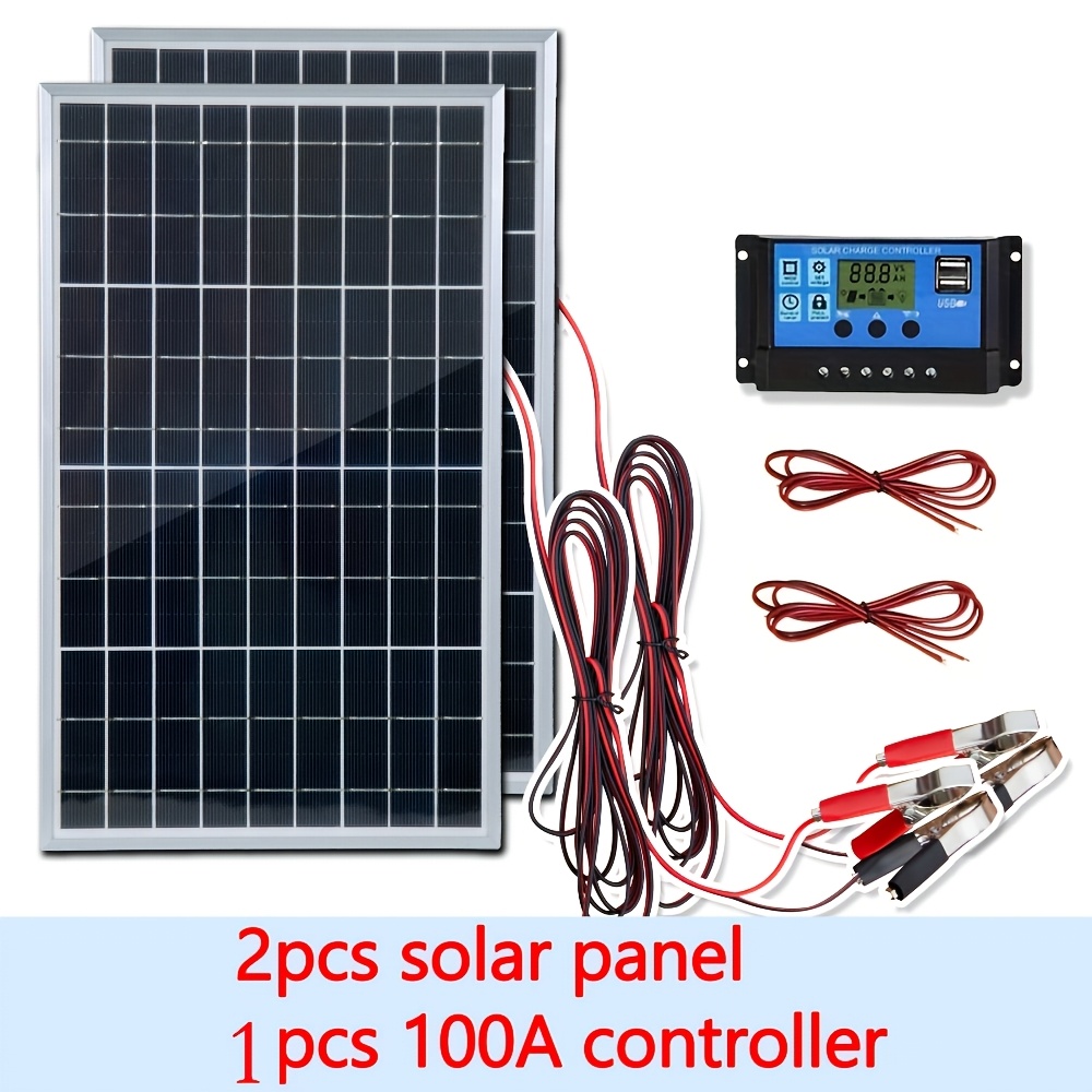 12V ソーラーパネルキット 1個/2個入り 100A 充電 - Off Grid Solar Kit のレビューと価格