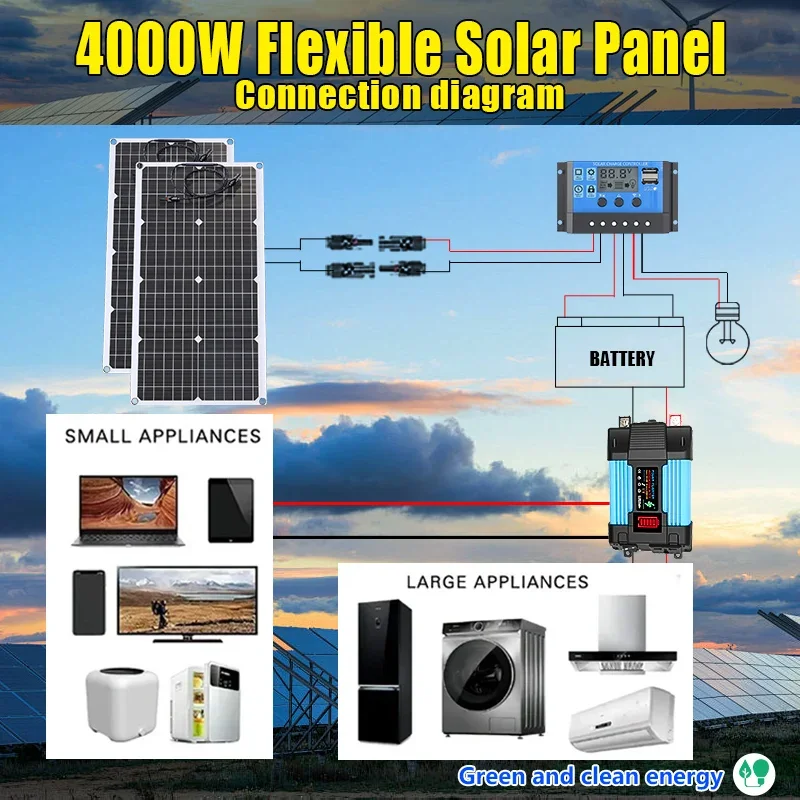 4000W ソーラーパネルキット 12V から 110V/2 - Off Grid Solar Kit のレビューと価格